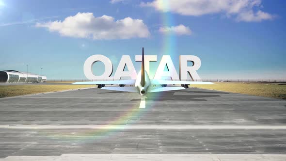 Commercial Airplane Landing Country Qatar