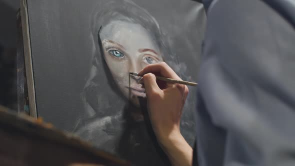 The Artist's Hands Paint the Girl