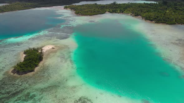 Drone view of small islands, Efate Island, Vanuatu, Port Vila