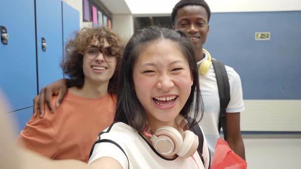 Video Call of a Group of Students Who are in High School