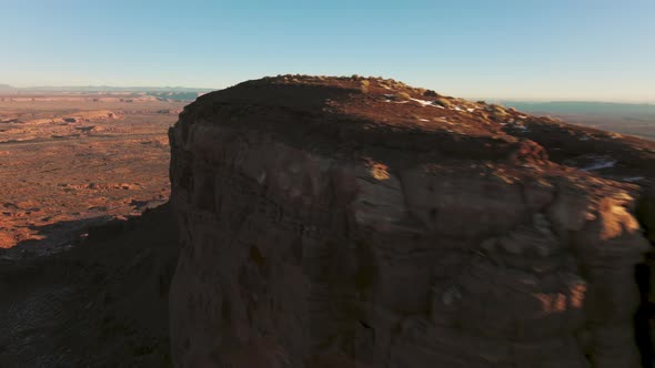 Beautiful Sunrise Light Shinning on Cinematic Red Cliff Wall Background Arizona