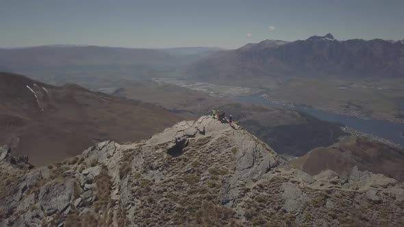 Hikers on Ben Lomond in New Zealand