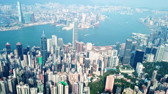 Fly Over Hong Kong Skyline