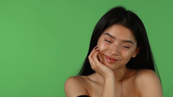 Gorgeous Happy Asian Woman Smiling Joyfully To the Camera