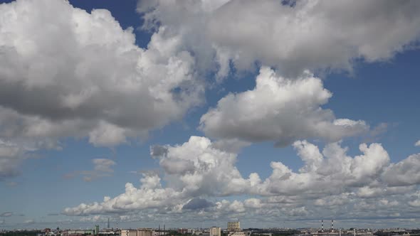 Clouds Fly Over the City of Saint Petersburg, Timelapse