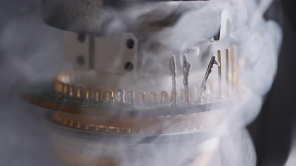 Cold vapors of liquid Nitrogen over electronic components and sensors