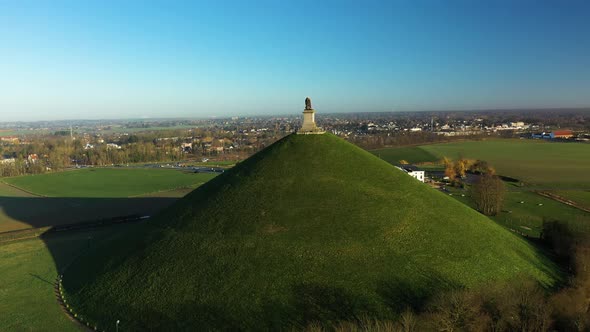 Aerial view of Waterloo War Memorial, Belgium.