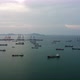 Drone flying with Refinery industry cargo ship. Fuel for transport. - VideoHive Item for Sale