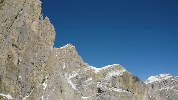 View On The Mountain Peaks In Dolomites In Italy