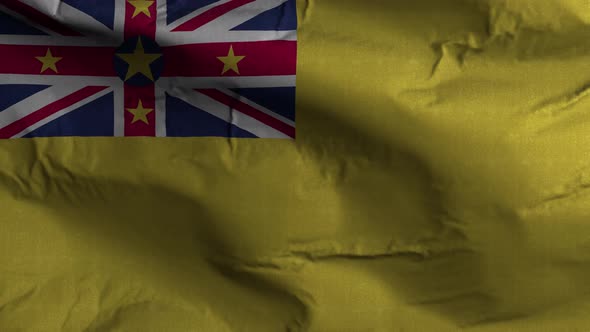 Niue Flag Textured Waving Background 4K