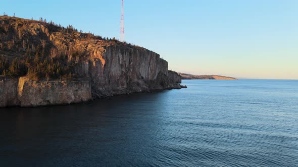 amazing landscape during sun set golden hour in lake superior north shore minnesota