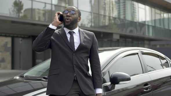 Confident Director of Company Expecting Meeting Near Competitors Central Office