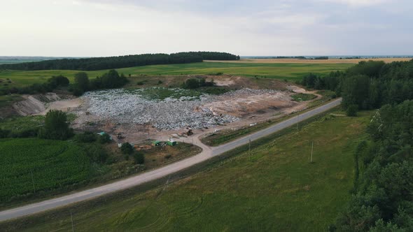 Bird'seye View Over a Garbage Landfill