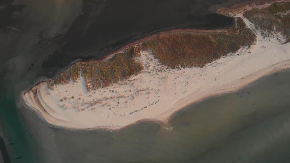 Drone View of Sandy Beach and the Sea