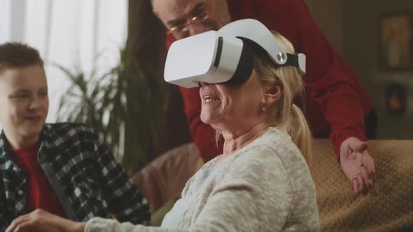 Grandma in Augmented Reality Headset