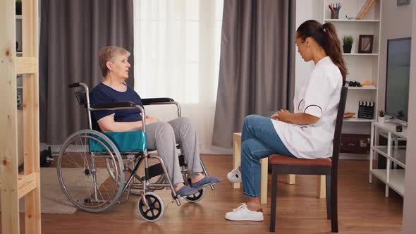 Disabled Senior Woman in Wheelchair