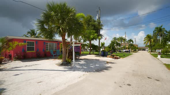 Colorful Residential Homes At Matlacha Florida Usa