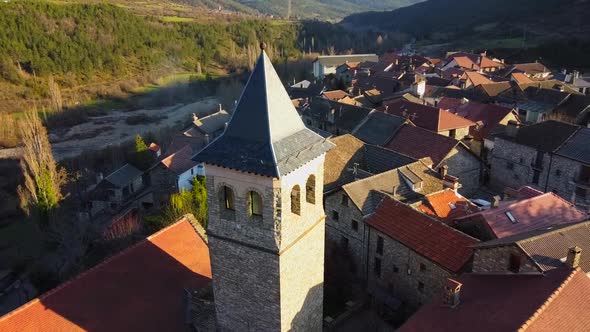 Mountain Village In The Pyrenees Close Up