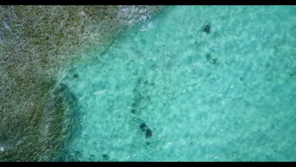 Aerial view panorama of luxury island beach journey by blue ocean and white sand background of a day