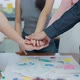 Group of happy asian employee joining stack hands together - VideoHive Item for Sale