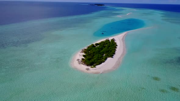 Aerial view travel of coast beach journey by blue sea and sand background