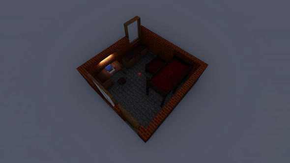 Isometric bedroom layout