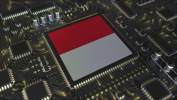 National Flag of Indonesia on the Operating Chipset