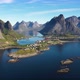 Aerial view on the fishing village Reine and Hamnoya ,Lofoten Islands,Norway - VideoHive Item for Sale
