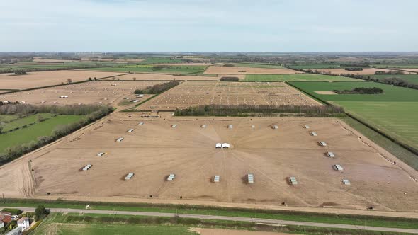 Outdoor Reared Free Range Pig Farm Aerial View