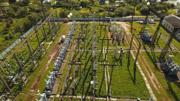 Electrical Substation,power Station. Aerial View