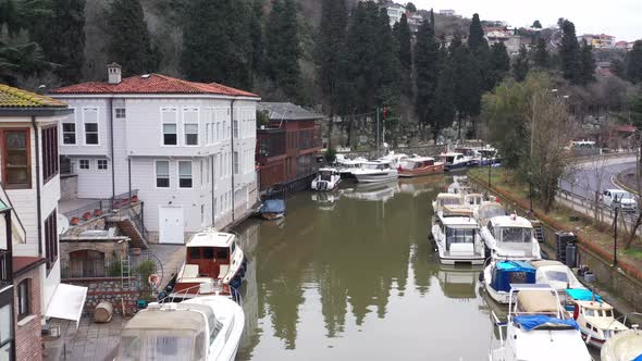 Istanbul Bosphorus Canal Boats Aerial View 2