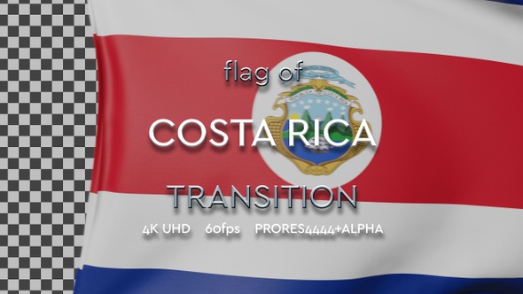 Flag of Costa Rica Transition | UHD | 60fps