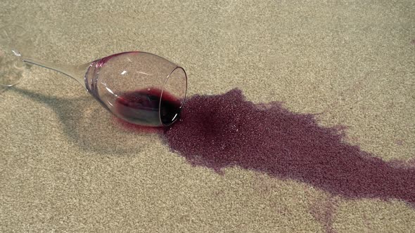 Wine Glass Drops Onto Carpet Big Stain