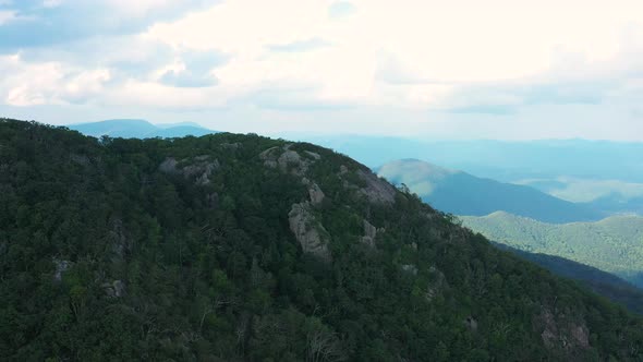 An aerial shot (dolly in) of Mount Pleasant during a summer afternoon. Located in the George Washing