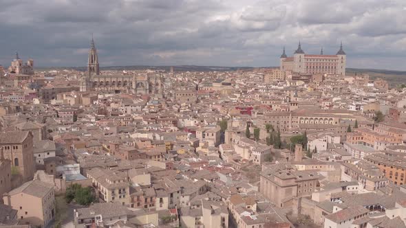 Aerial shot of landmarks in Toledo