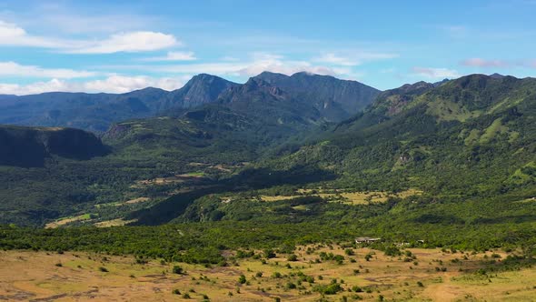 Mountain Peaks Covered with Forest From Above