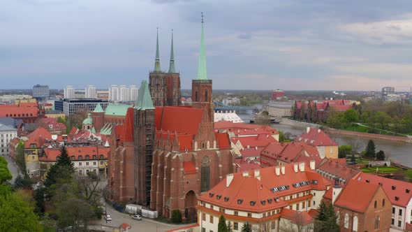 Wroclaw Ostrow Tumski Island in Poland