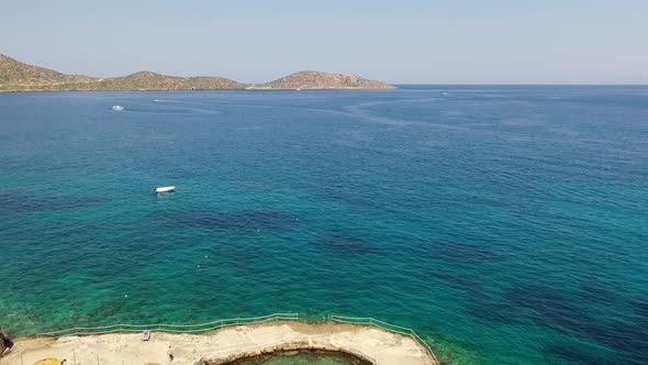 Aerial View of Boats in the Mediterranean Sea, Crete, Greece