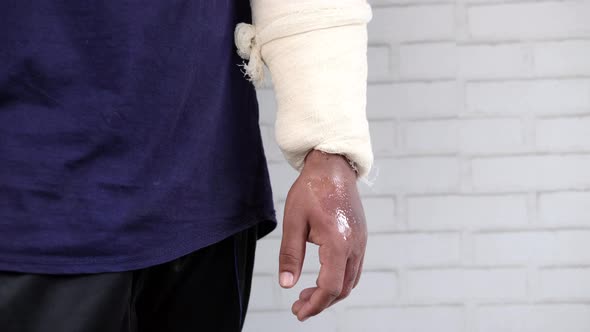 Injured Painful Hand with Bandage