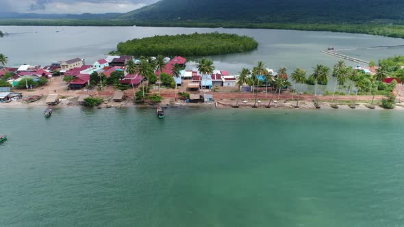 City of Sihanoukville in Cambodia seen from the sky