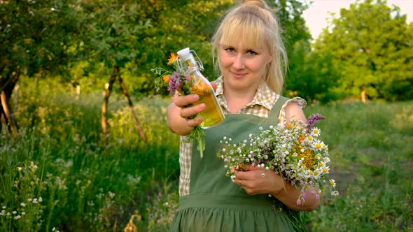 A Woman Makes Herbal Tincture