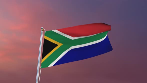 Flag Of South Africa Waving 4k