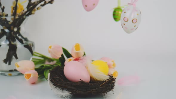 Beautiful Easter Background with Eggs