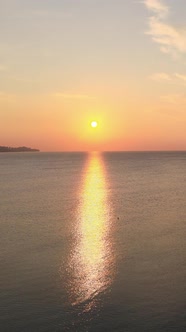 Vertical Video Dawn Over the Sea Aerial View