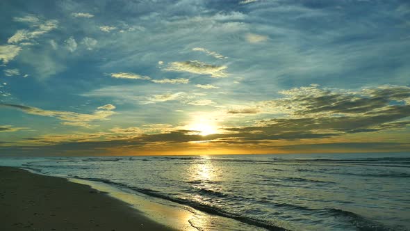 Beautiful sunset on the tropical beach and sea