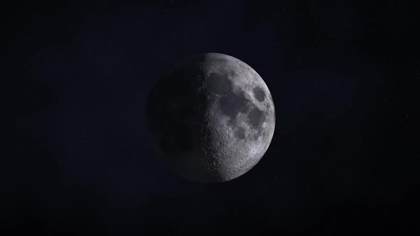 Lunar animation. Timelapse of the moon phases which change over a month.