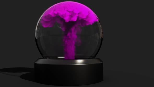 3D Animation Magic Ball Filled With Smoke
