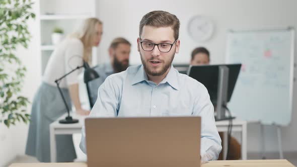 Excited Office Man