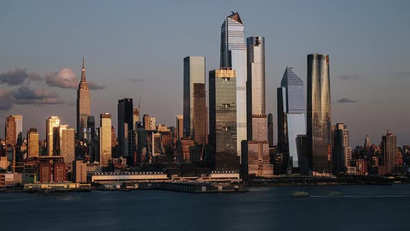 Skyscraper in Manhattan seen at sunset - New York - USA