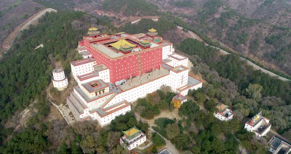 Aerial View of The Putuo Zongcheng Buddhist Temple, Chengde, China